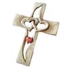 Carved Cross Intertwined Hearts Love Wooden Cross Hand Carved Design for Wall Hanging Home Living