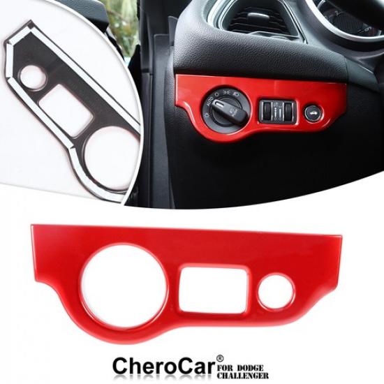 Red Headlight Switch Cover Trim Accessories for Dodge Challenger 15+/Charger 10+