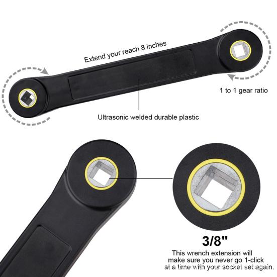 Автомобильный динамометрический ключ с набором переходников для торцевых головок, компактный, портативный, сверхпрочный, с узким доступом