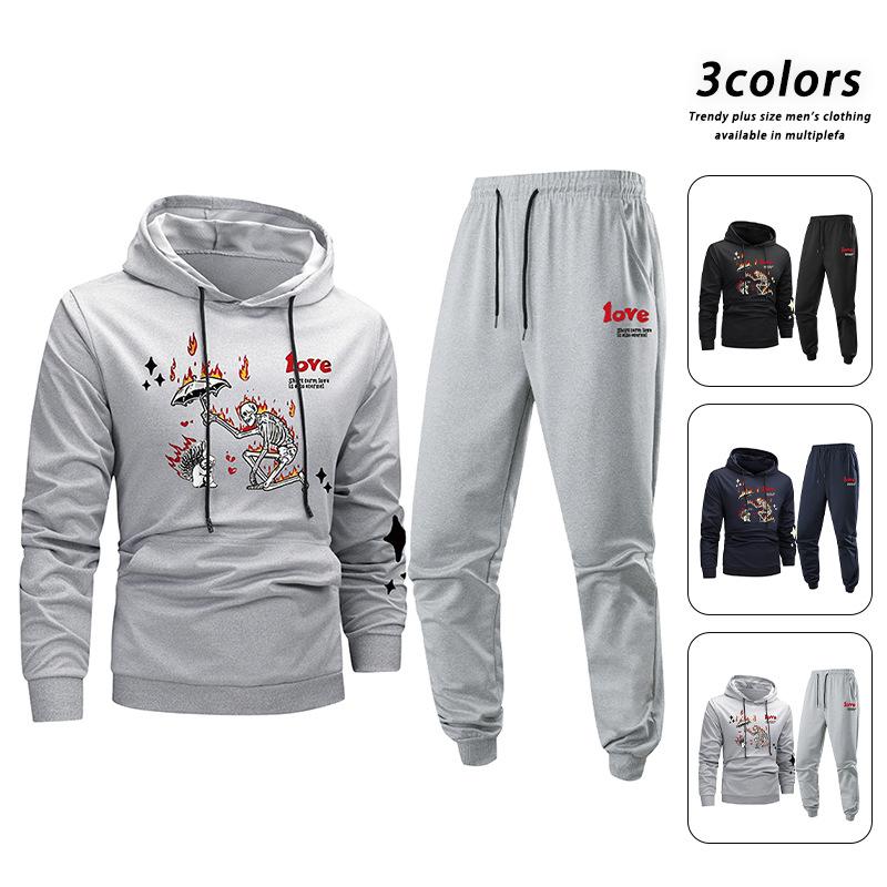 Спортивный костюм Худи Двойка Спортивный костюм Мужской костюм для бега