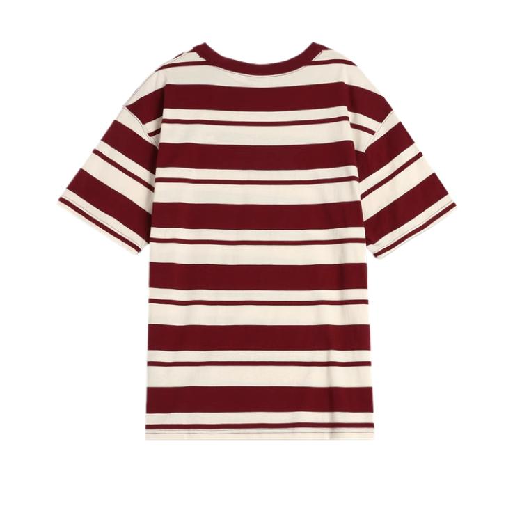 Puma SS25 Свободная Повседневная Футболка в Полоску с Круглым Вырезом и Коротким Рукавом Унисекс Топы Красный 633854-94