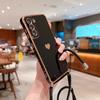 Чехол для телефона с ремешком через плечо для Samsung Galaxy S25 S23 S24 Ultra S24 FE A35 A15 A16 A55 A54 5G с покрытием в виде сердца и шнурком