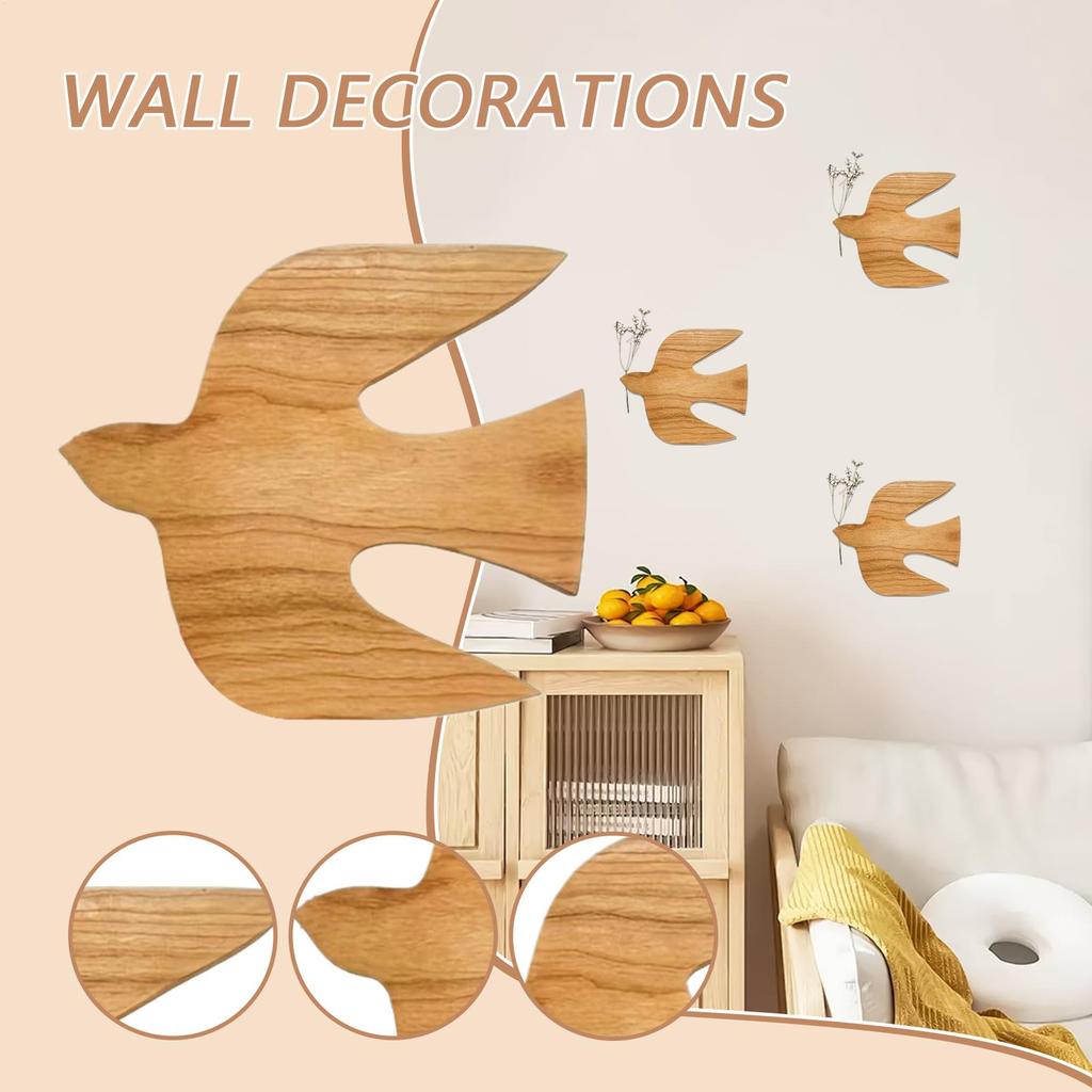Realistic Bird Wall Decor Swallow Wall Art Hangable Craft Artwork Vintage Wooden Sculptures Realistic Swallow Pendant for Home