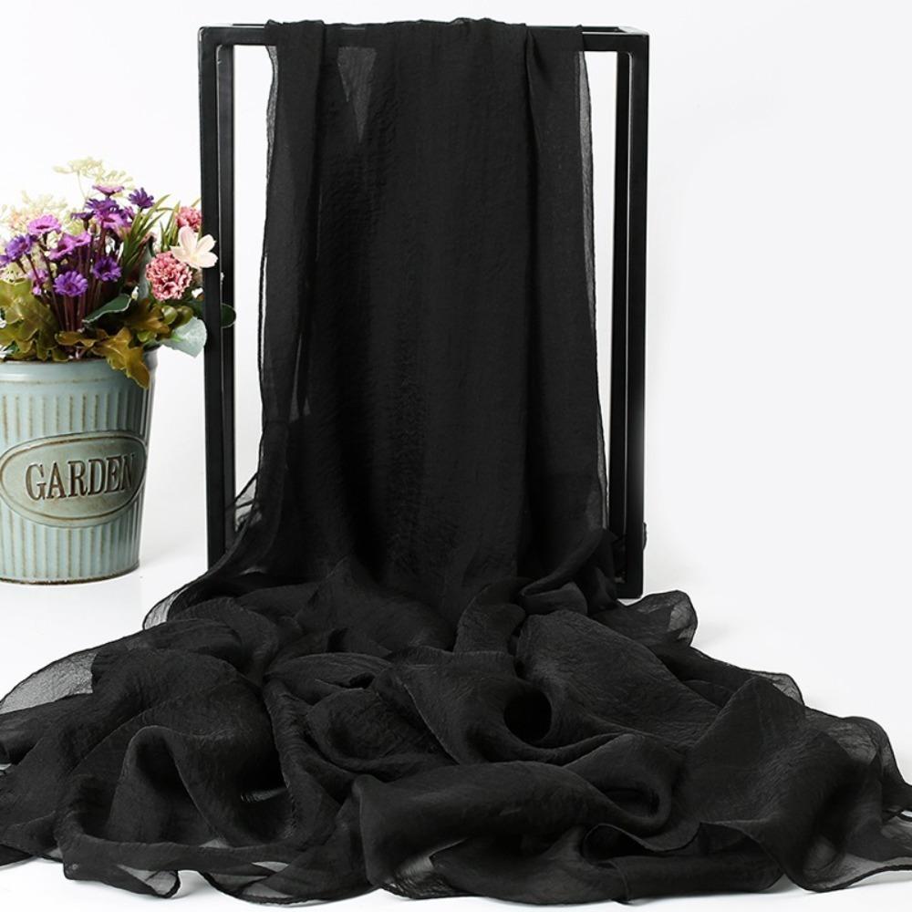 Solid Color Scarf Chiffon Fabric Beach Scarves New Headscarf  Gift