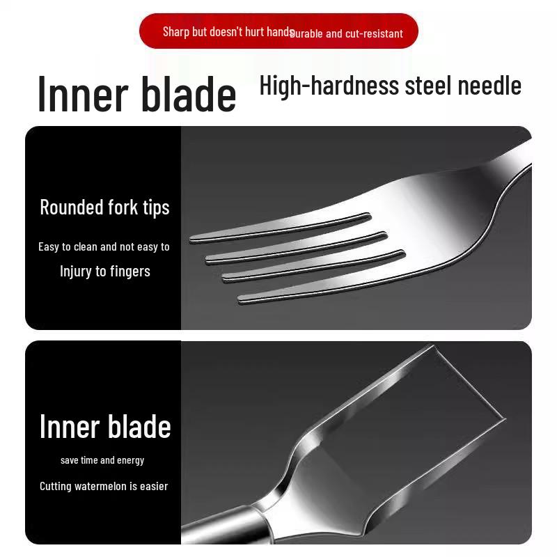 Stainless Steel Double-Headed Watermelon Cutter and Fruit Fork
