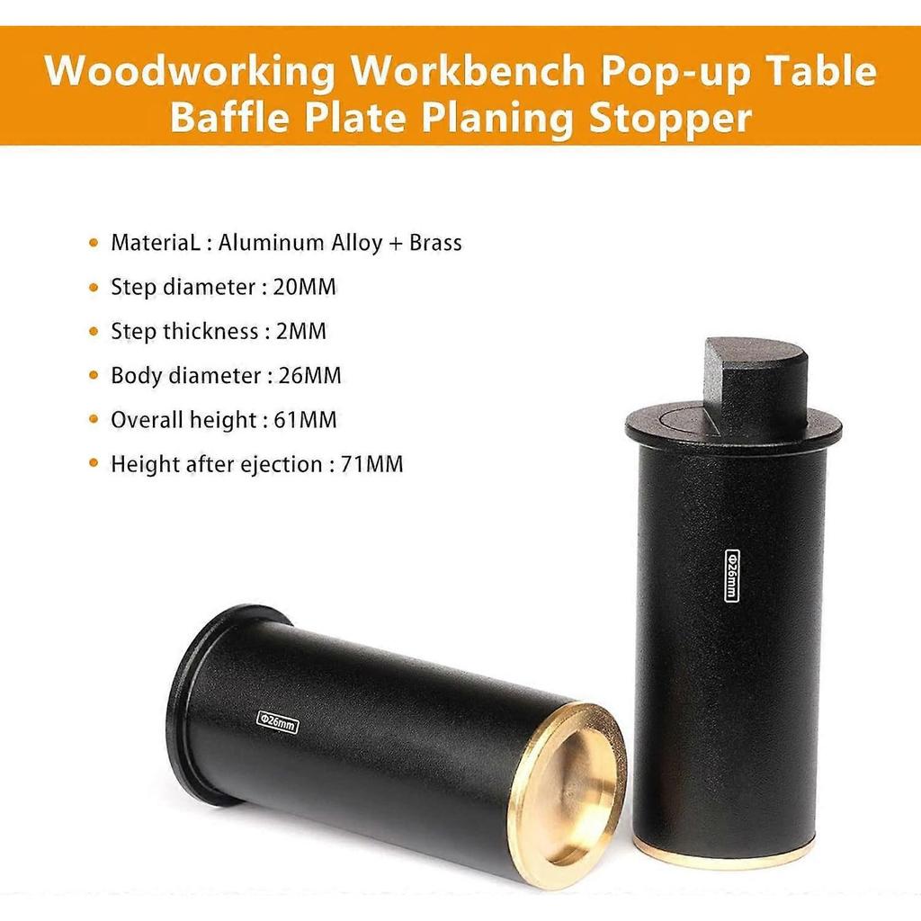 2pcs Workbench Stops - 26mm Adjustable Hole Workbench Stops for Desk Woodworking Positioning Auxiliary Fixing Tool