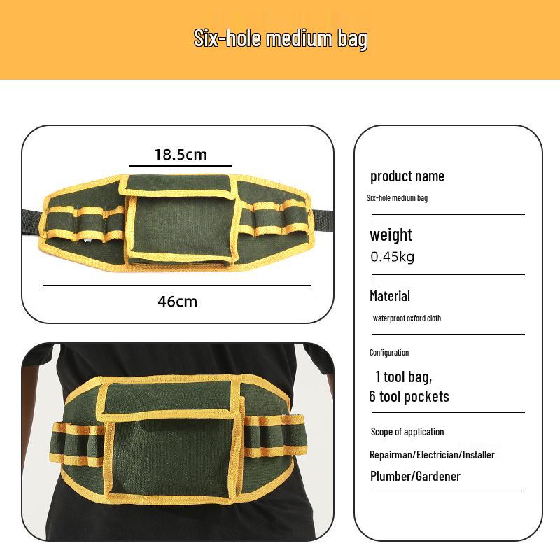 Прочная мужская сумка для инструментов электрика - Прочная, портативная, многофункциональная сумка для хранения крепежа с поясным ремнем