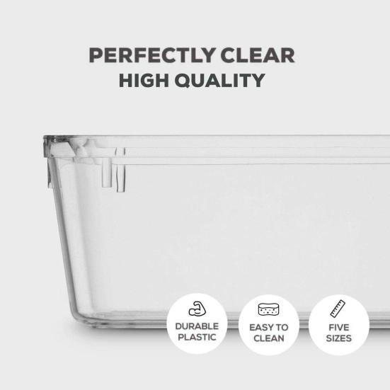 16 шт., прозрачные пластиковые ящики для хранения, штабелируемые ящики, противоскользящие разделители, органайзеры для ванной комнаты