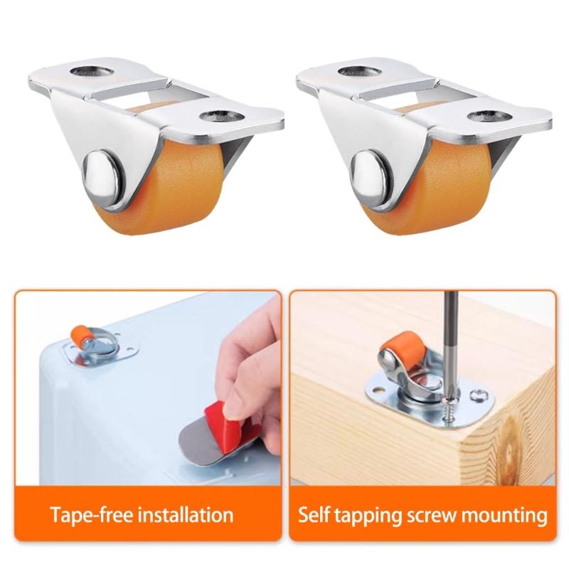 4pcs Mini Furniture Casters Easy To Install Rubber Wheel  Floor Protections for Easy  Movement Of Small Furniture