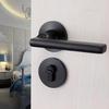 Split Silent Door Lock Door Hardware Black Space Aluminum Door Handle Interior / Bedroom Door Lock