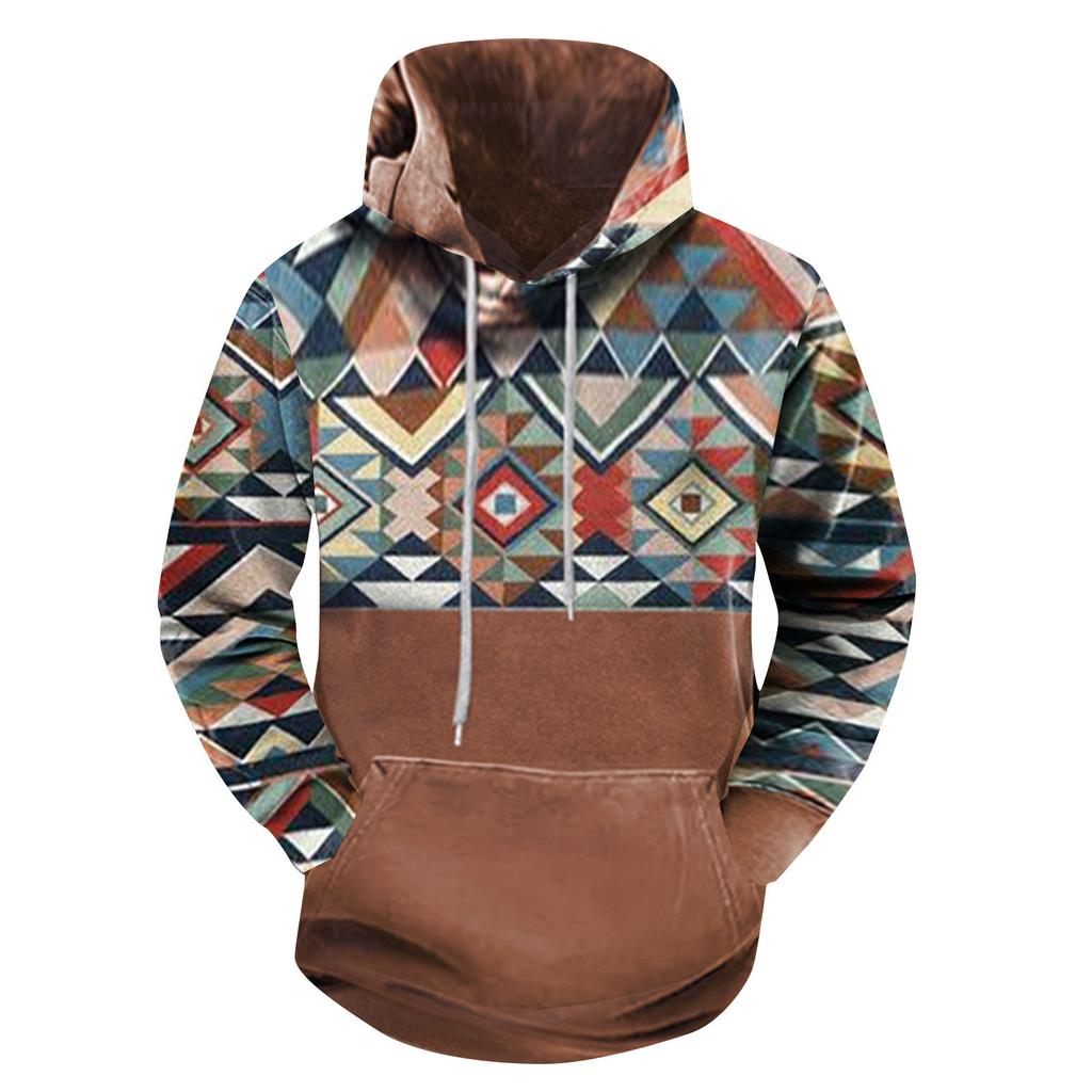 Модный свободный мужской и женский свитер с капюшоном с длинным рукавом и принтом