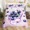 Blueberry Duvet Cover Queen Twin For Kids Teens Adults,Watercolor Fruit Bedding Set Microfiber Botanical Themed Comforter Cover