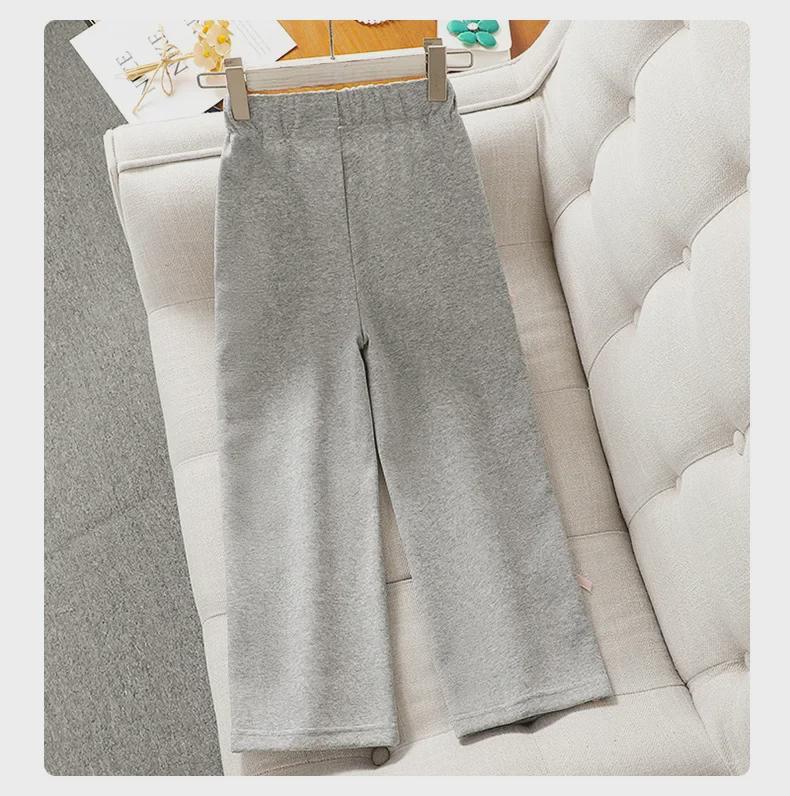 Повседневный комплект из двух предметов: кардиган для девочек на весну и осень: Свободные брюки и куртка для 12-летних детей. Идеально подходит для занятий спортом и повседневной носки.