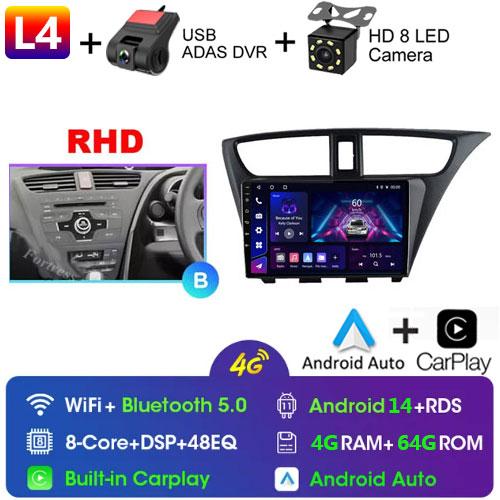 Fortress For Honda CIVIC Hatchback 2012 - 2017 Car Radio Android Multimedia Video Player Navigation GPS Stereo HU No 2 Din 2din