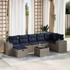 VidaXL Garden Lounge Set 8 Pcs with Grey Cushions Wicker 3325717
