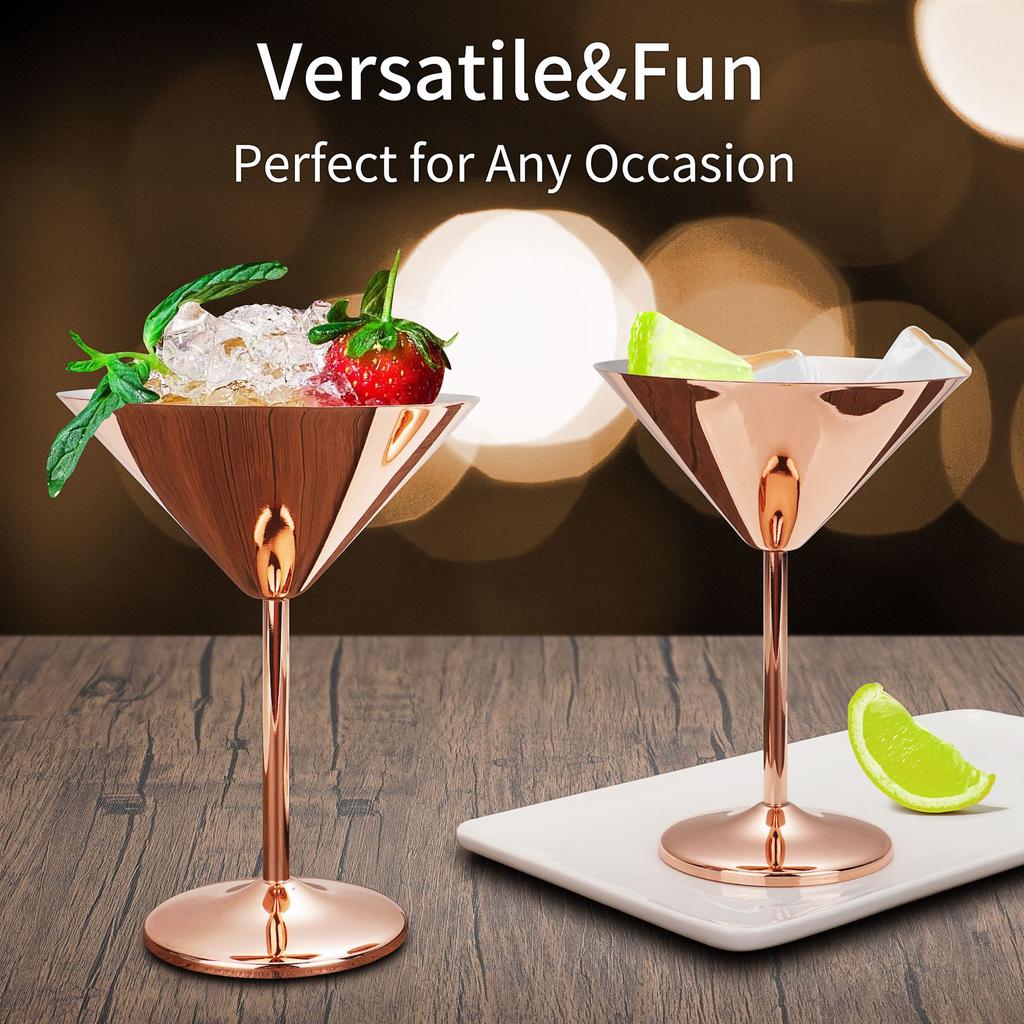 304 Stainless Steel Cocktail Glass Mirror Design Easy Clean Martini Highball Cup