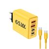 65W USB C Charger Fast Charge Type C PD Quick Charging Wall Adapter with USB To Type C Data Cables Adapter EU/US Plug Charger