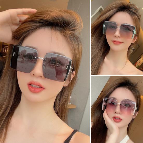 Женские солнцезащитные очки в прямоугольной оправе, стильный стиль, без оправы, гладкие, с защитой от ультрафиолета, солнцезащитные очки для отдыха на пляже, очки для активного отдыха