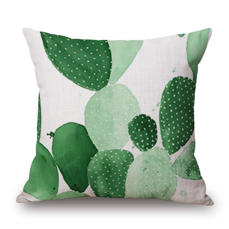 Роскошная хлопково-льняная наволочка с зелеными листьями для декора дивана и автомобиля