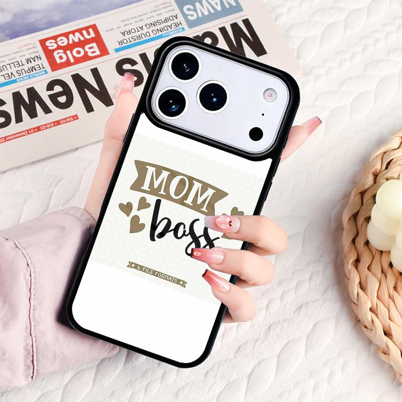 Чехол для телефона 'Жена Мама Босс' для IPhone 17 16e 15 14 13 12 11 Pro Max Air Mini Мягкий Защитный Чехол