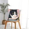 Whimsical Reading Cat Pillow Case Vintage Pillow Cover Comfy Pillowcases For Sofa Home Decor