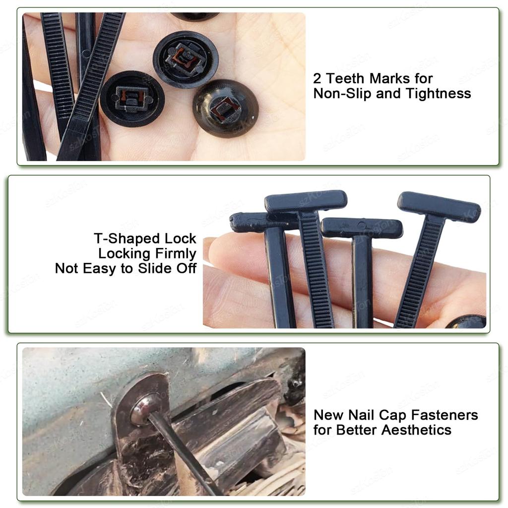 11-111Pcs Nylon Universal Cable Tie Buckle Heavy Duty Self-Locking Zip Ties Holder Fasteners Car Body UV Resistant Zipties