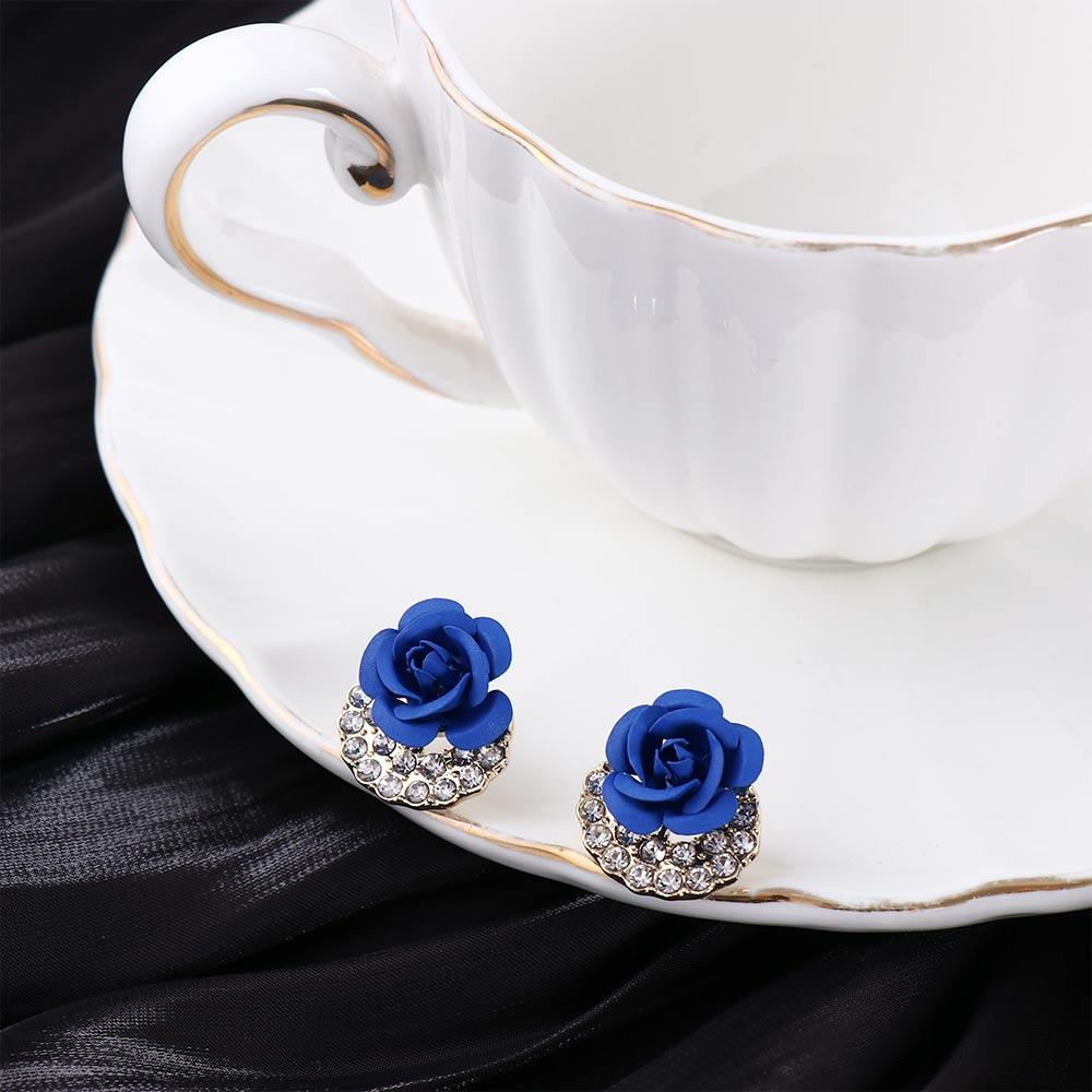 Flower Crystal Zircon Gifts Drop Earrings Korean Dangle Earrings Ear Jewelry Women Stud Earrings