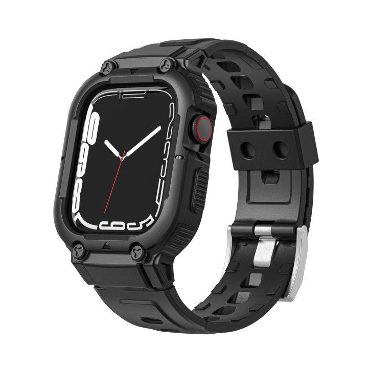 Ремешок для чехла для Apple Watch Ultra 49 мм, 45 мм, 44 мм, 41 мм, 40 мм, силиконовый ремешок для Iwatch Series 8 7 6 Se 5 4, защитный чехол-браслет