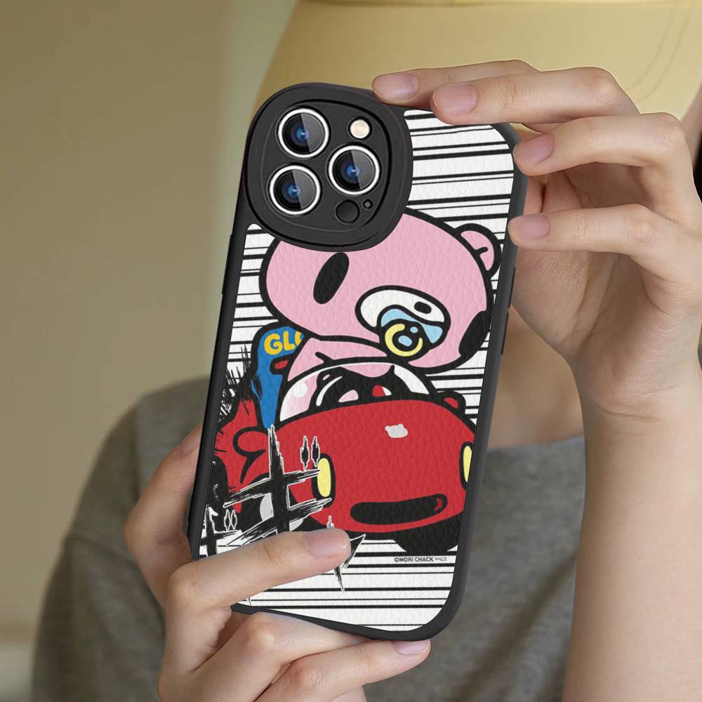 Милый G-Gloomy B-Bear Чехол для телефона Для IPhone 16 15 14 13 12 11 Pro Max Plus Кожаный Мягкий Чехол