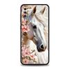 Чехол для телефона Samsung A56 A36 A26 A54 A52 A24 A14 A50 A70 A40 A06 A12 A22 A34 A42 A32 5G A04s A16 Белые скачущие лошади