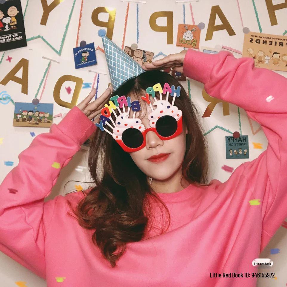 Xiaohongshu Style Birthday Hat & Cake Decorations - Fun Photo Props for Baby's First Birthday