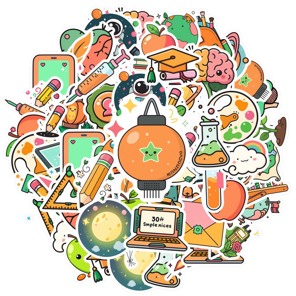 Cartoon Exploration Stickers Educational Education DIY Stickers Stickers For Guitar DIY Bicycle Skateboard Laptop