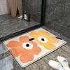 Modern Minimalist Entryway Mat With Cartoon Flower Print Design For Indoor Home Use