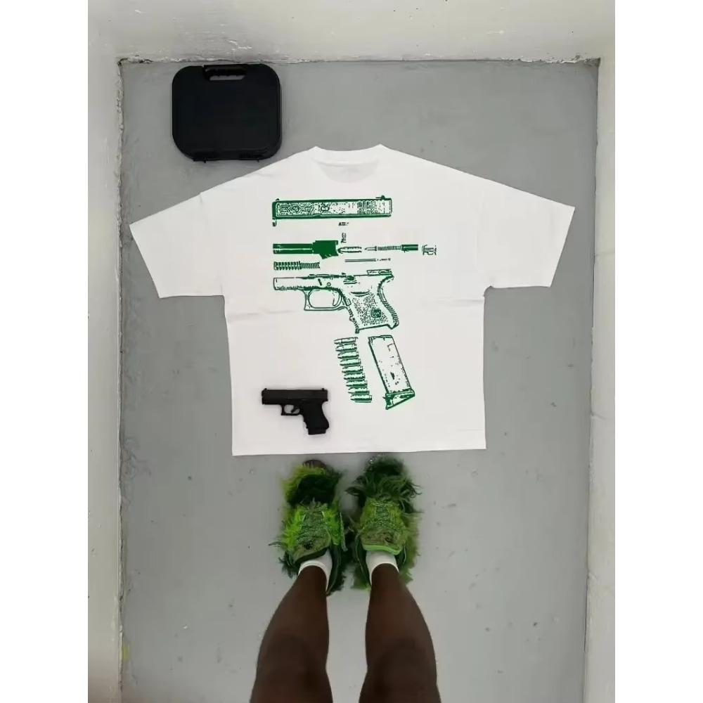 Мужские футболки Y2K Футболка Harajuku Hip Hop с графическим принтом We Trust, круглым вырезом, хлопковая футболка большого размера, готические топы с коротким рукавом