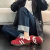 Customized Leather Red German Training Shoes for Women 2025 New Versatile Retro Inner Height Increase Casual Outdoor Sports Single Shoes for Women