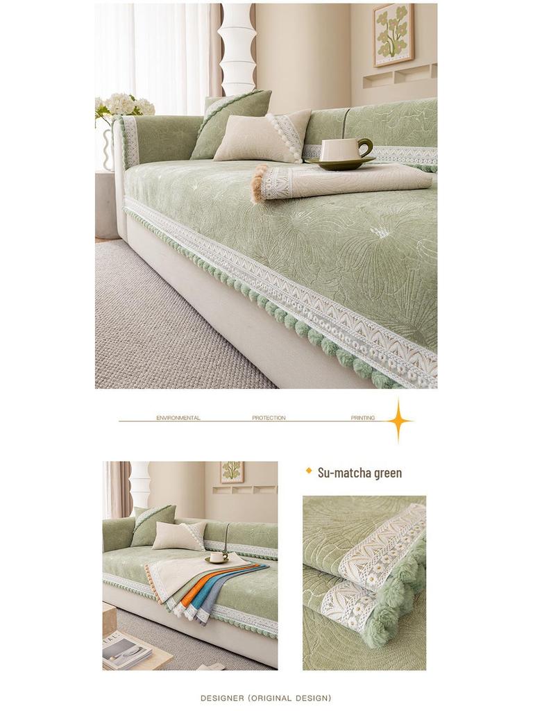 Универсальный нескользящий чехол на подушку для дивана из шенилла - Французская роскошь