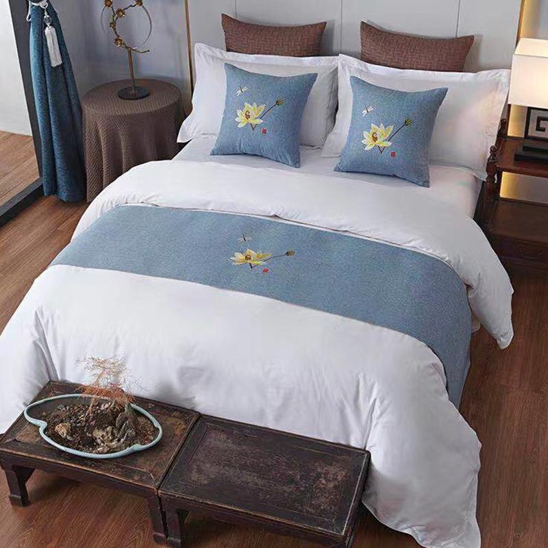 Европейский стиль бегунки роскошная вышивка кровать флаг бросить бегун свадебный номер отель украшение дома кровать хвост полотенце наволочка