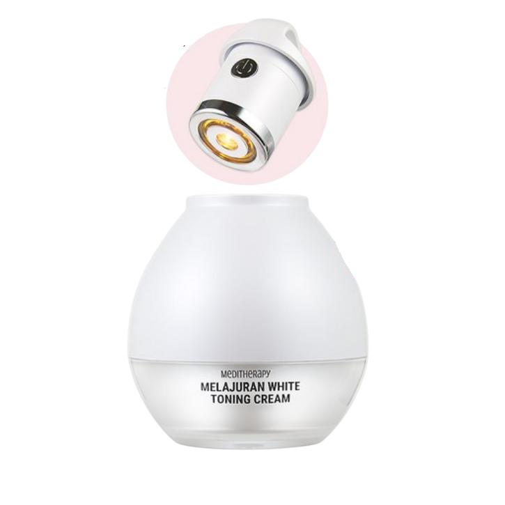 Meditherapy Набор тонизирующего крема Melazuran White (50 мл + EMS-устройство) – Осветляющий и против пигментных пятен дуэт для ухода за кожей, корейский