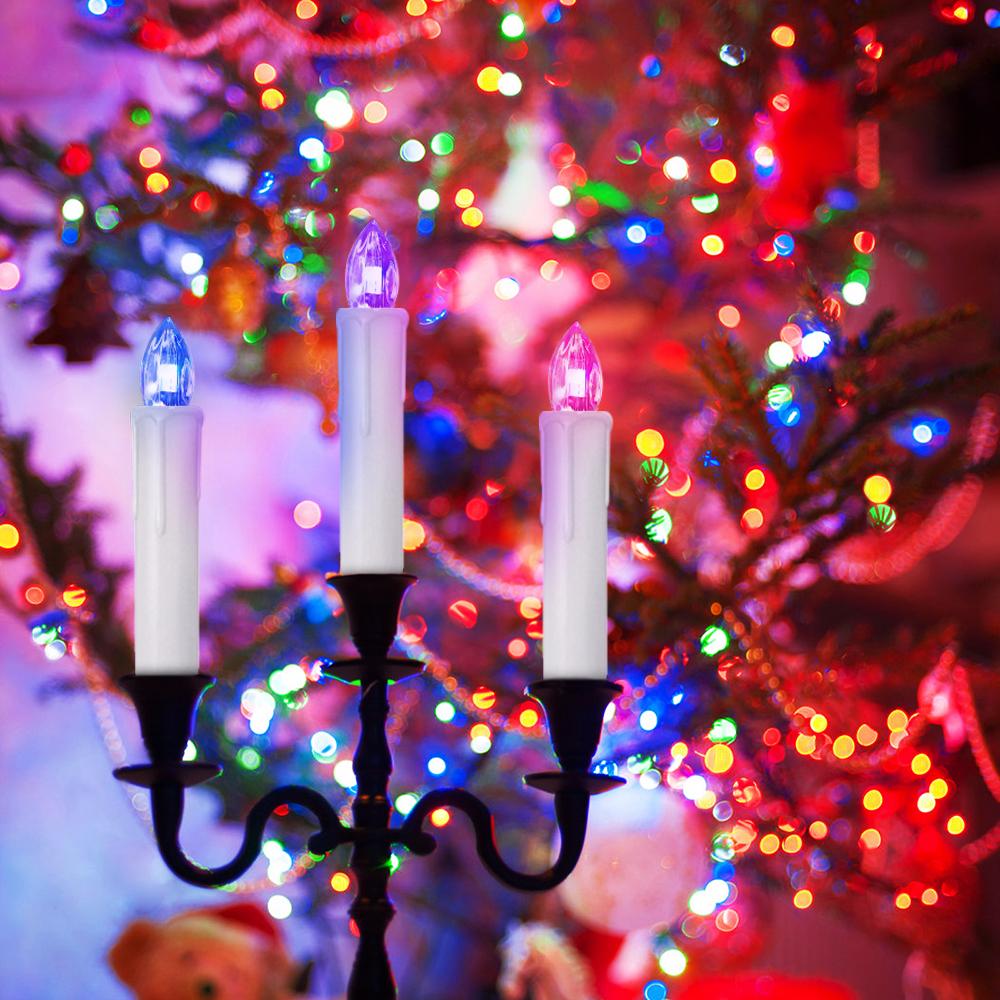 Светодиодные свечи, дистанционное управление с таймером, цветное освещение RGB, водонепроницаемая электронная свеча, свеча для украшения дома, День святого Валентина