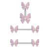 3PCS 14G Stainless Steel Butterfly Nipplerings Nipple Tongue Belly Button Rings CZ Opal Barbell Body Piercing Jewelry