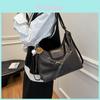 Retro Large Capacity Solid Color Womens Tote Bag With Pu Material For Casual Travel And Street Style