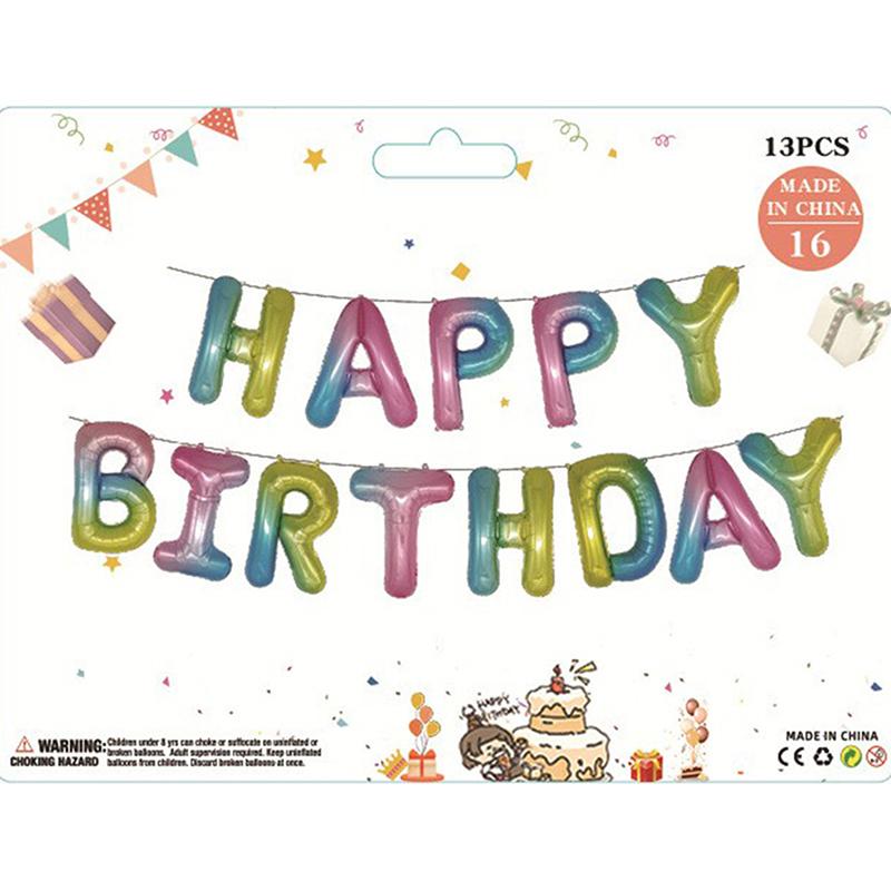 13 шт./набор 16 дюймов воздушный шар с буквами "С Днем рождения", украшение для вечеринки по случаю дня рождения, воздушный шар из алюминиевой пленки