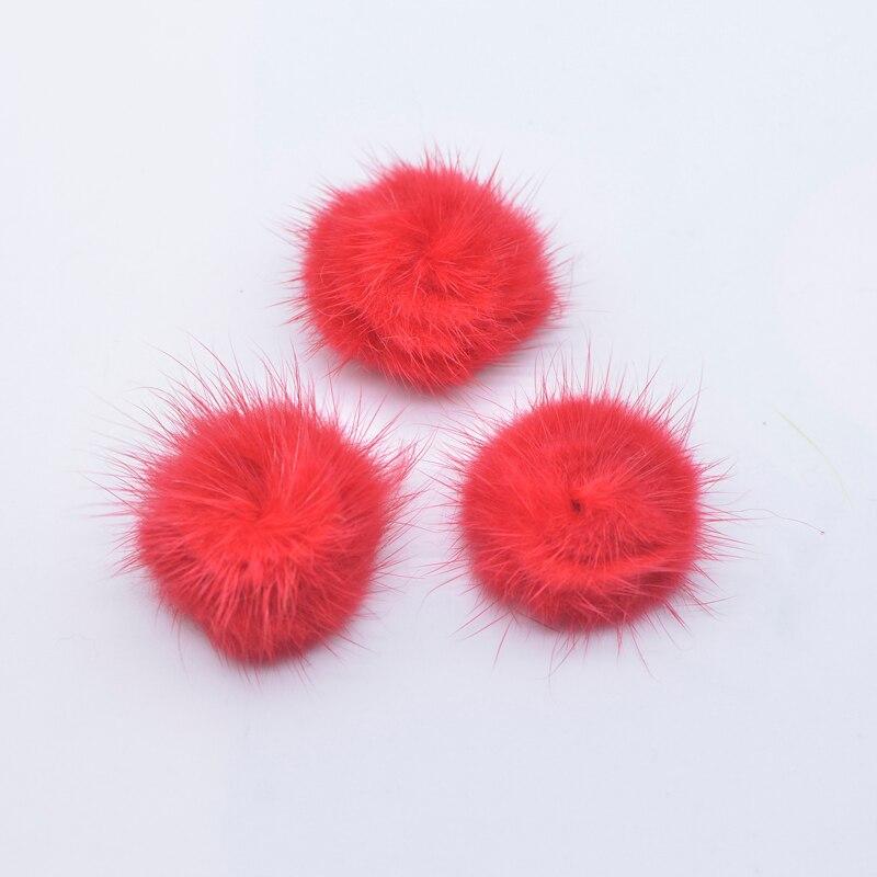 10Pcs 30mm Mink Plush Ball with Bottom Gasket for DIY Headwear Hair Clips Bow Accessories Handmade Baby Clothes Hat Shoes Decor