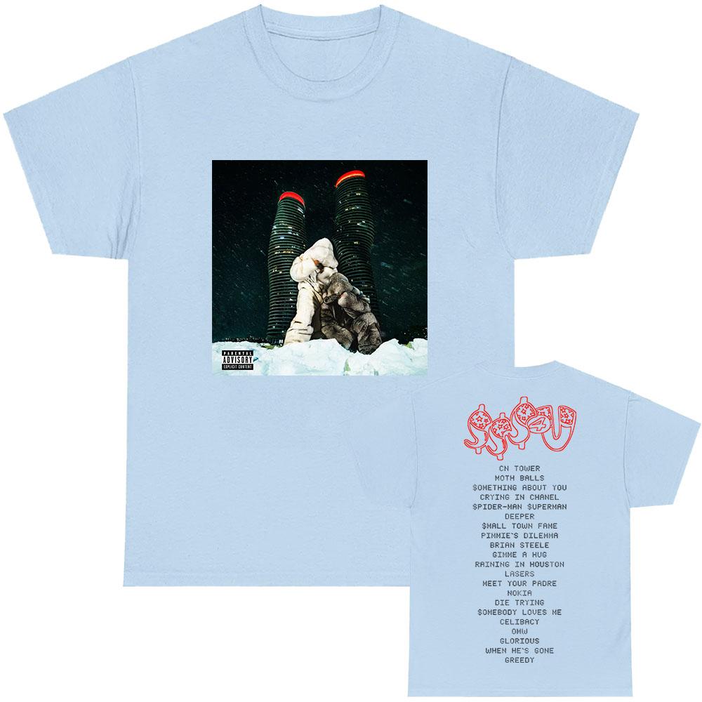 SSS4U $ome $exy $ongs 4 U 2025 Альбом Футболки Рэпер PARTYNEXTDOOR и Дрейк Графическая футболка Хлопковые футболки Мужская Женская одежда Унисекс