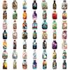 50Pcs Cartoon Glass Bottle Stickers Various Cute World In Bottle Graffiti Decals Decorative Vinyl Art Stickers Waterproof Skateboard Water Cup