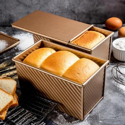 Форма для выпечки хлеба 450 г с крышкой, Форма для выпечки хлеба, Торт, Тост, Антипригарная коробка для тостов с крышкой, Золотая алюминизированная стальная форма для хлеба, Форма для хлеба
