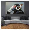 Animal Funny Poster Abstract Art Print Canvas Painting Modern Living Room Decoration Picture Monkey Earphone Music Fashion