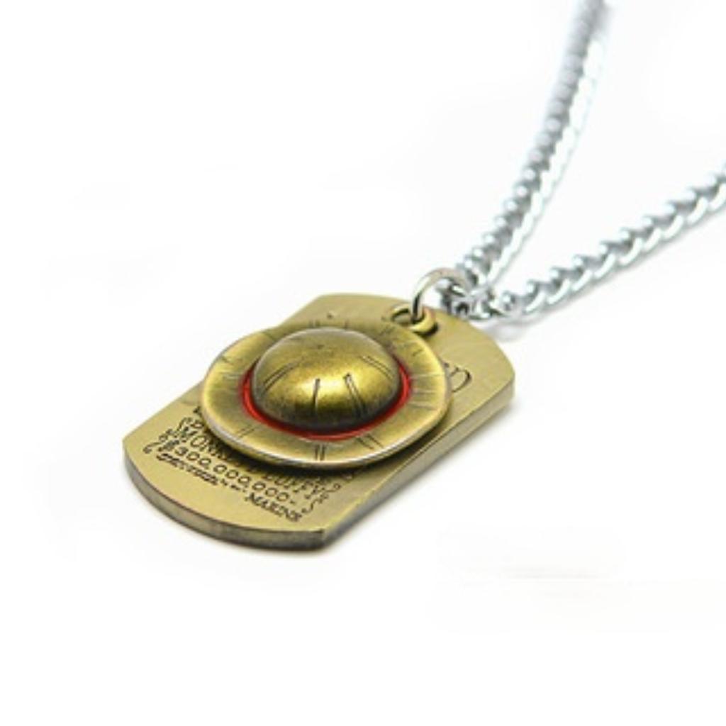 Аниме одна деталь ожерелье Луффи соломенная шляпа и череп логотип жетон кулон мужская мода колье аксессуары ювелирные изделия фигурка игрушки