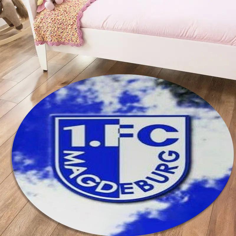 FC Magdeburg Round Area Rug,Carpet Rug for Living Room Bedroom Sofa Playroom Decor,Non-slip Floor Mat56