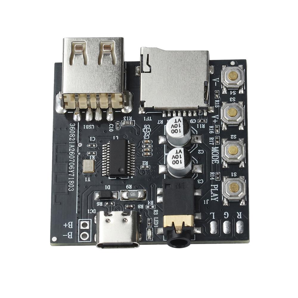 Bluetooth 6.0 MP3 Audio Decoding Board With Type-C Interface For Lossless Audio Playback And USB TF Player Support